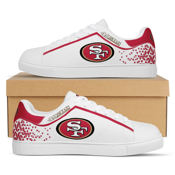 Women's San Francisco 49ers Low Top Leather Sneakers 002