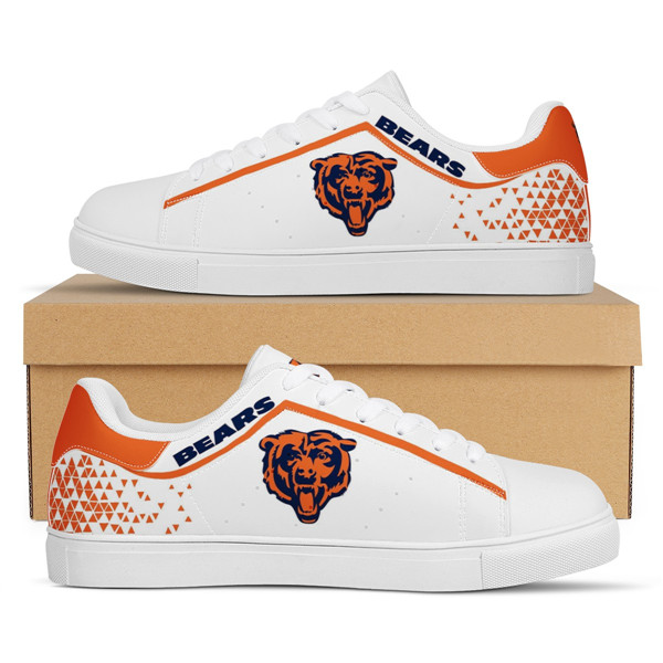 Women's Chicago Bears Low Top Leather Sneakers 002