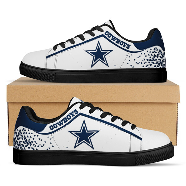 Women's Dallas Cowboys Low Top Leather Sneakers 001