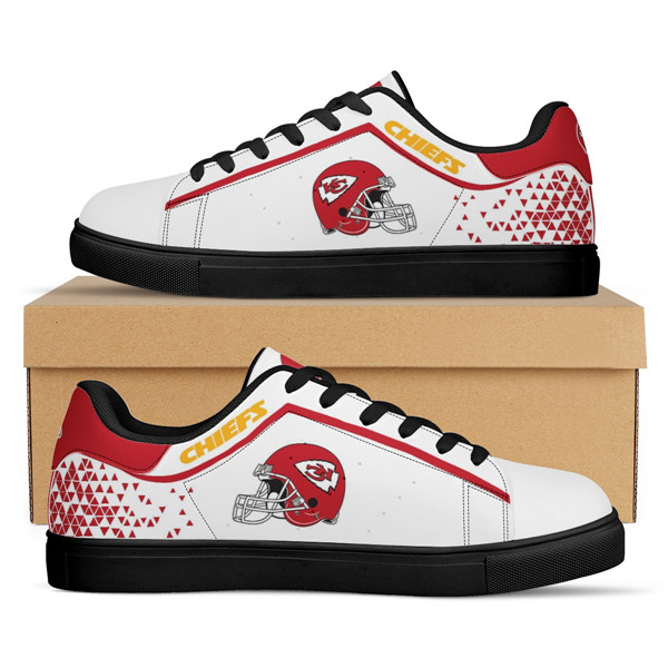 Women's Kansas City Chiefs Low Top Leather Sneakers 001