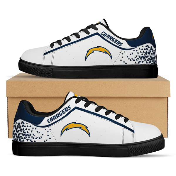 Women's Los Angeles Chargers Low Top Leather Sneakers 001