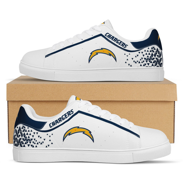 Women's Los Angeles Chargers Low Top Leather Sneakers 002
