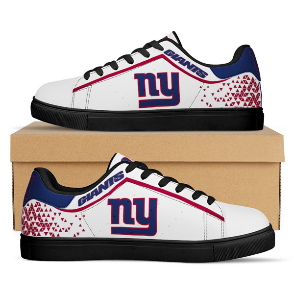 Women's New York Giants Low Top Leather Sneakers 001