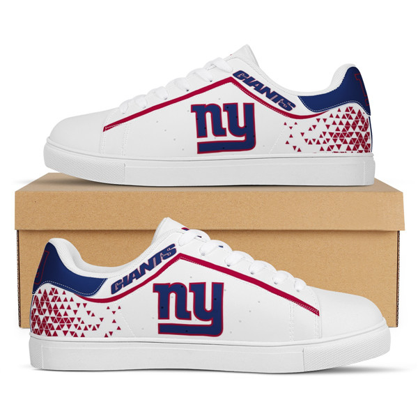 Women's New York Giants Low Top Leather Sneakers 002
