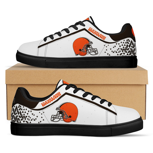 Women's Cleveland Browns Low Top Leather Sneakers 001