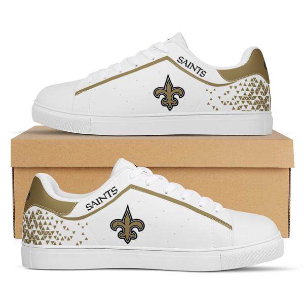 Women's New Orleans Saints Low Top Leather Sneakers 002