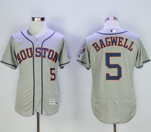 Astros #5 Jeff Bagwell Grey Flexbase Authentic Collection Stitched MLB Jersey