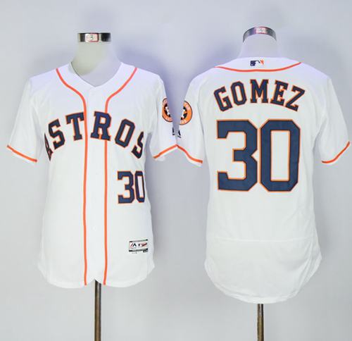Astros #30 Carlos Gomez White Flexbase Authentic Collection Stitched MLB Jersey