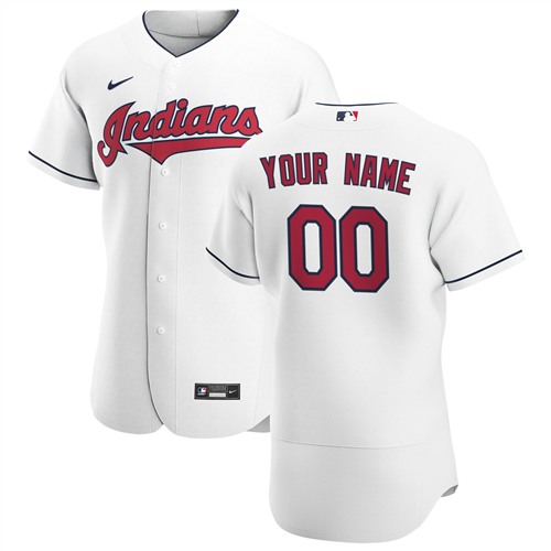 Men's Cleveland Indians Customized Authentic Stitched MLB Jersey