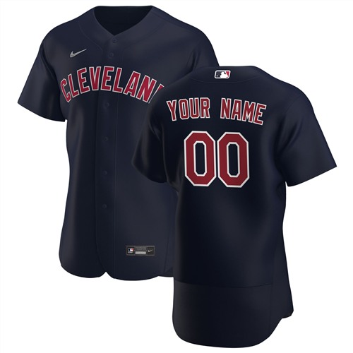 Men's Cleveland Indians Customized Authentic Stitched MLB Jersey