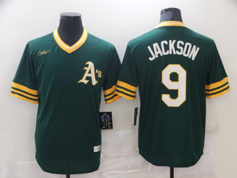 Oakland Athletics #9 Reggie Jackson Stitched Green MLB Jersey