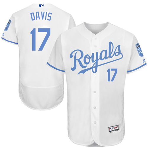 Royals #17 Wade Davis White Flexbase Authentic Collection 2016 Father's Day Stitched MLB Jersey