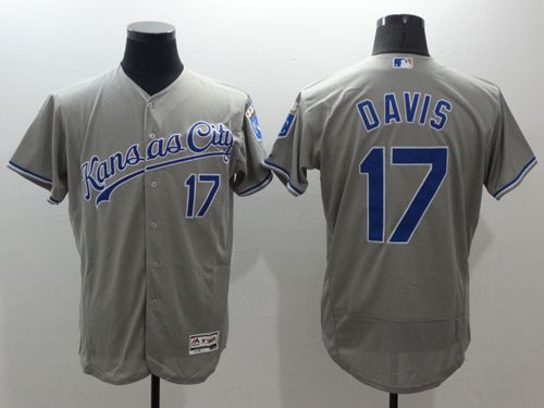 Royals #17 Wade Davis Grey Flexbase Authentic Collection Stitched MLB Jersey
