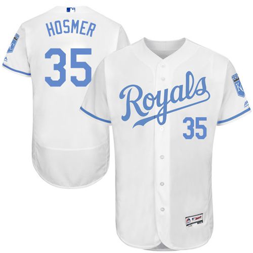 Royals #35 Eric Hosmer White Flexbase Authentic Collection 2016 Father's Day Stitched MLB Jersey