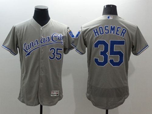 Royals #35 Eric Hosmer Grey Flexbase Authentic Collection Stitched MLB Jersey