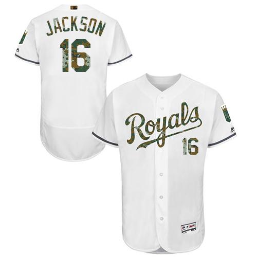 Royals #16 Bo Jackson White Flexbase Authentic Collection 2016 Memorial Day Stitched MLB Jersey