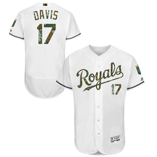 Royals #17 Wade Davis White Flexbase Authentic Collection 2016 Memorial Day Stitched MLB Jersey