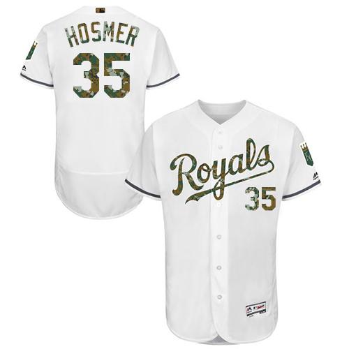 Royals #35 Eric Hosmer White Flexbase Authentic Collection 2016 Memorial Day Stitched MLB Jersey
