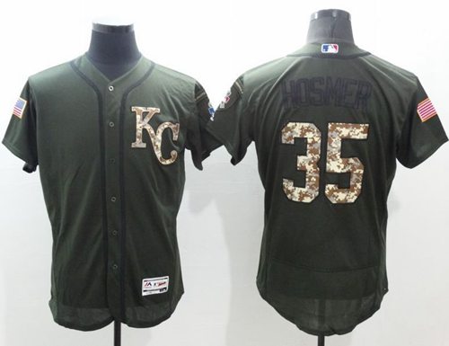 Royals #35 Eric Hosmer Green Flexbase Authentic Collection Salute to Service Stitched MLB Jersey