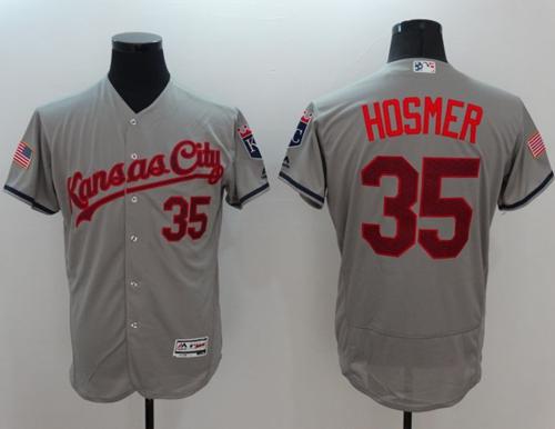 Royals #35 Eric Hosmer Grey Fashion Stars & Stripes Flexbase Authentic Stitched MLB Jersey