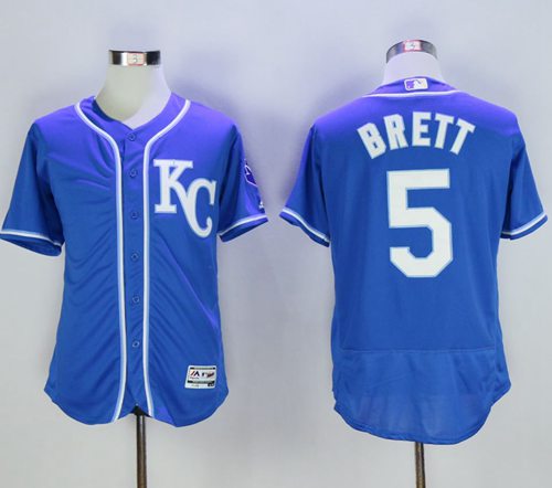 Royals #5 George Brett Royal Blue Flexbase Authentic Collection Stitched MLB Jersey