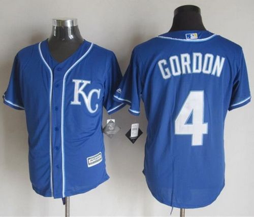 Royals #4 Alex Gordon Blue Alternate 2 New Cool Base Stitched MLB Jersey