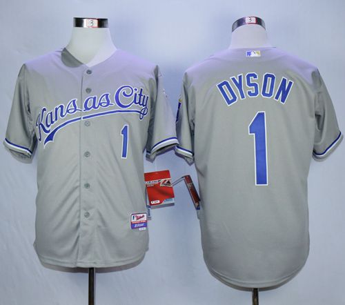 Royals #1 Jarrod Dyson Grey Cool Base Stitched MLB Jersey