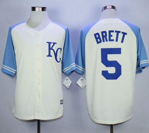 Royals #5 George Brett Cream Exclusive Vintage Stitched MLB Jersey