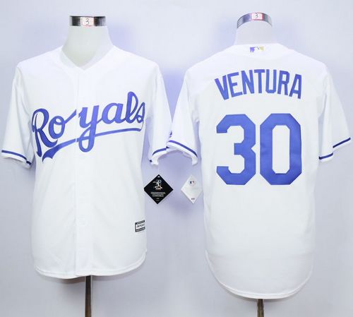 Royals #30 Yordano Ventura White New Cool Base Stitched MLB Jersey