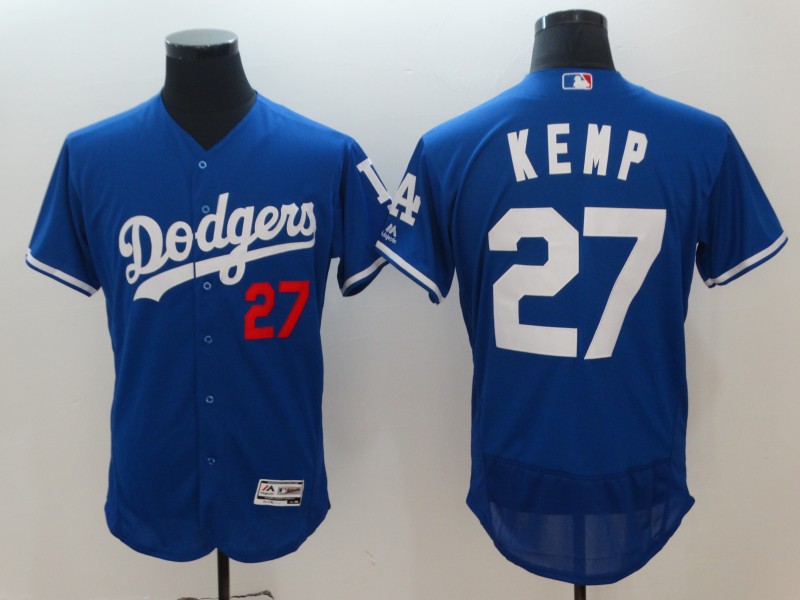 Men's Los Angeles Dodgers #27 Matthew Kemp Blue Flexbase Stitched Jersey