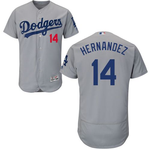 Dodgers #14 Enrique Hernandez Grey Flexbase Authentic Collection Stitched MLB Jersey