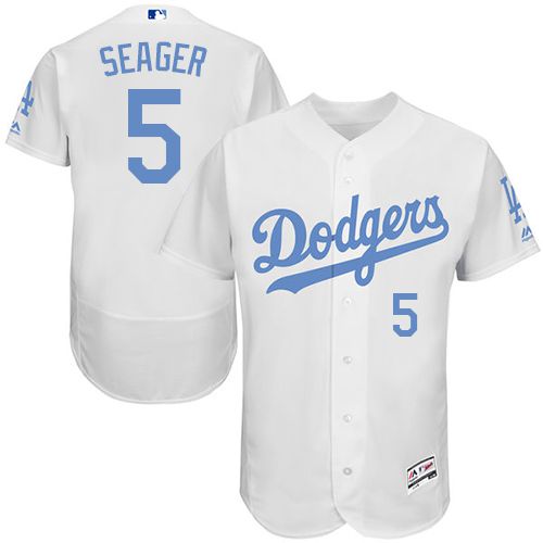 Dodgers #5 Corey Seager White Flexbase Authentic Collection 2016 Father's Day Stitched MLB Jersey