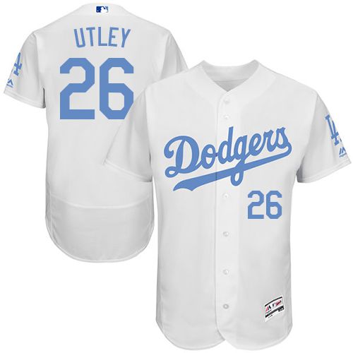 Dodgers #26 Chase Utley White Flexbase Authentic Collection 2016 Father's Day Stitched MLB Jersey