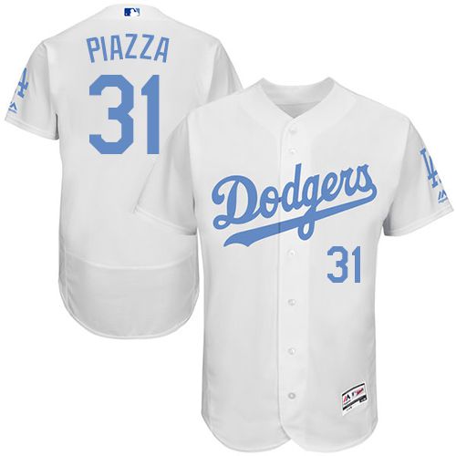 Dodgers #31 Mike Piazza White Flexbase Authentic Collection 2016 Father's Day Stitched MLB Jersey