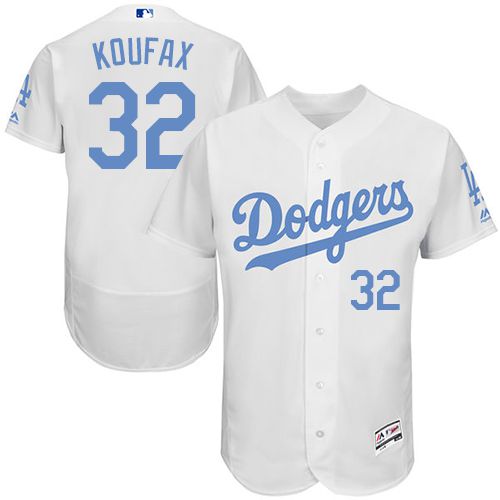 Dodgers #32 Sandy Koufax White Flexbase Authentic Collection 2016 Father's Day Stitched MLB Jersey