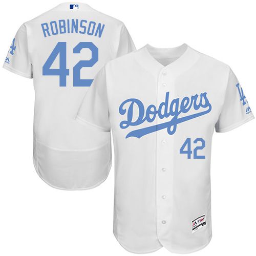 Dodgers #42 Jackie Robinson White Flexbase Authentic Collection 2016 Father's Day Stitched MLB Jersey