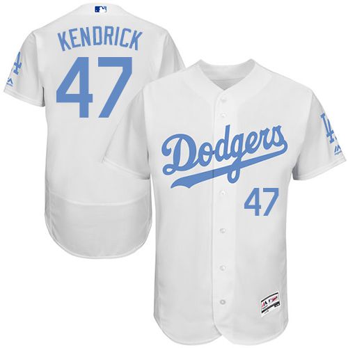 Dodgers #47 Howie Kendrick White Flexbase Authentic Collection 2016 Father's Day Stitched MLB Jersey