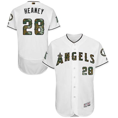 Angels of Anaheim #28 Andrew Heaney White Flexbase Authentic Collection 2016 Memorial Day Stitched MLB Jersey