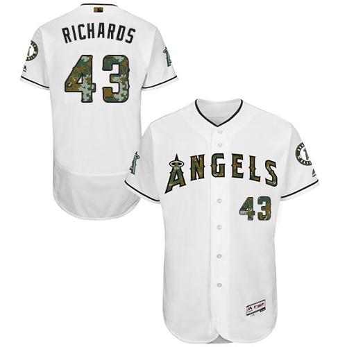 Angels of Anaheim #43 Garrett Richards White Flexbase Authentic Collection 2016 Memorial Day Stitched MLB Jersey