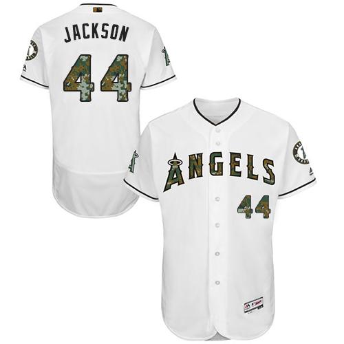Angels of Anaheim #44 Reggie Jackson White Flexbase Authentic Collection 2016 Memorial Day Stitched MLB Jersey
