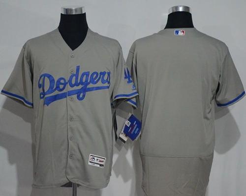 Dodgers Blank Grey Flexbase Authentic Collection Stitched MLB Jersey