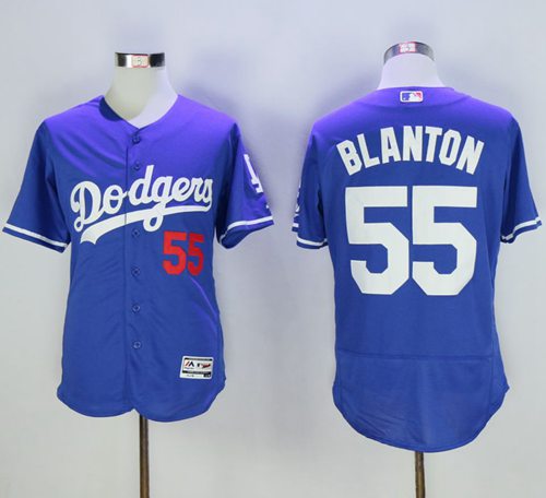 Dodgers #55 Joe Blanton Blue Flexbase Authentic Collection Stitched MLB Jersey