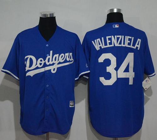 Dodgers #34 Fernando Valenzuela Blue New Cool Base Stitched MLB Jersey