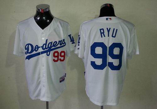 Dodgers #99 Hyun-Jin Ryu White Cool Base Stitched MLB Jersey