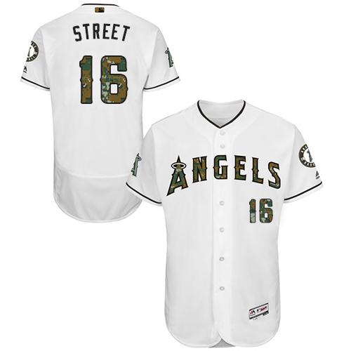 Angels of Anaheim #16 Huston Street White Flexbase Authentic Collection 2016 Memorial Day Stitched MLB Jersey