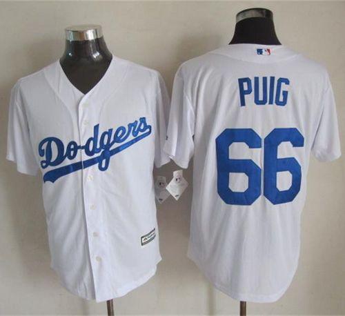 Dodgers #66 Yasiel Puig White New Cool Base Stitched MLB Jersey