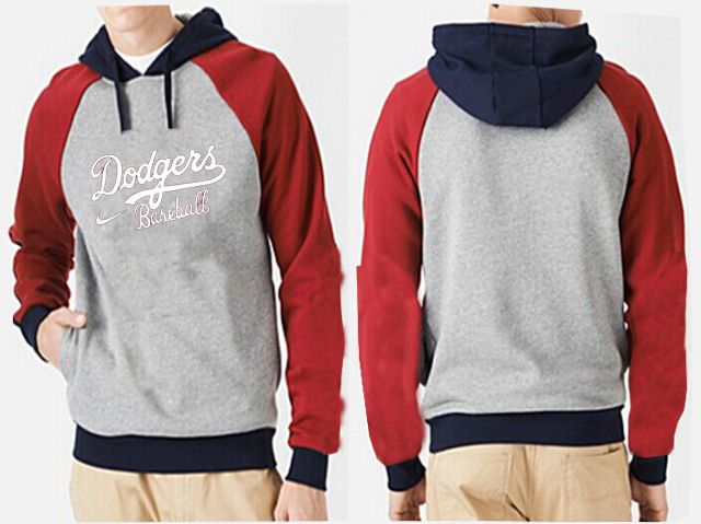 Los Angeles Dodgers Pullover Hoodie Grey & Red