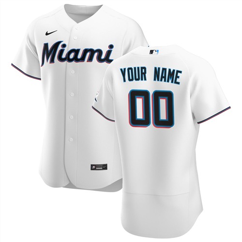 Men's Miami Marlins Customized Authentic Stitched MLB Jersey