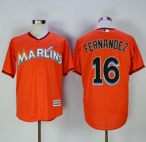 marlins #16 Jose Fernandez Orange New Cool Base Stitched MLB Jersey