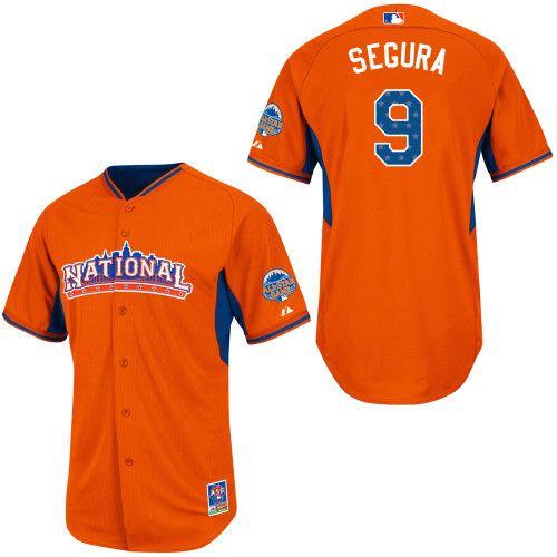 Brewers #9 Jean Segura Orange All-Star 2013 National League Stitched MLB Jersey